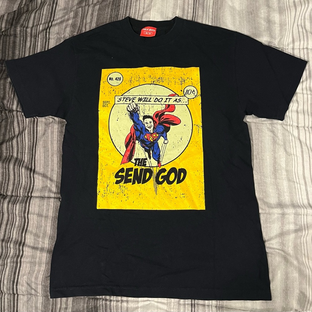 Nelk Boys Steve Will Do It Send God Graphic Black T-Shirt